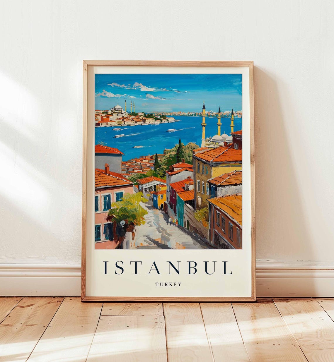 Istanbul Turkey Old Street Descending To Bosphorus Shore Poster