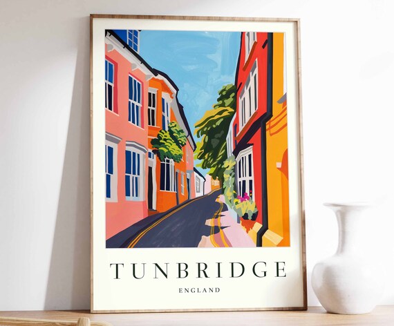 Tunbridge Poster Tunbridge Travel Print England Wall Art British Decor Tropical Decor Botanical Print Tunbridge Gift
