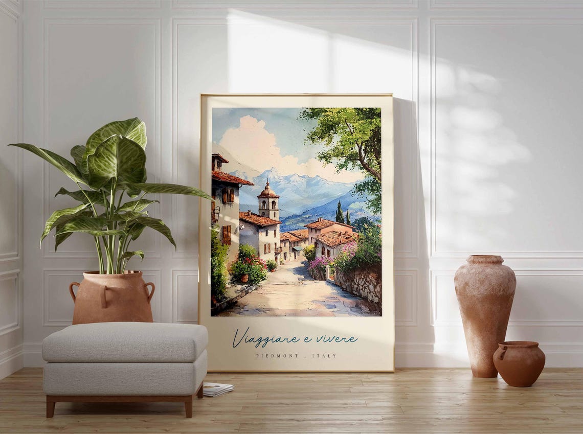 Piedmont Poster Italian Travel Print Piedmont Travel Art Piedmont Wall Art Italy Art Italy Travel Decor Italian Travel Gift - Image 3