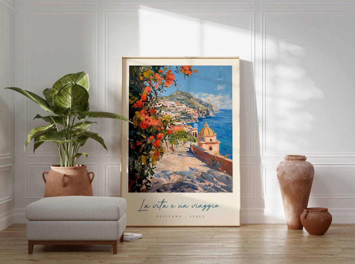 Positano Poster Italian Travel Print Positano Travel Art Positano Wall Art Italy Art Italy Travel Decor Italian Travel Gift - Image 3