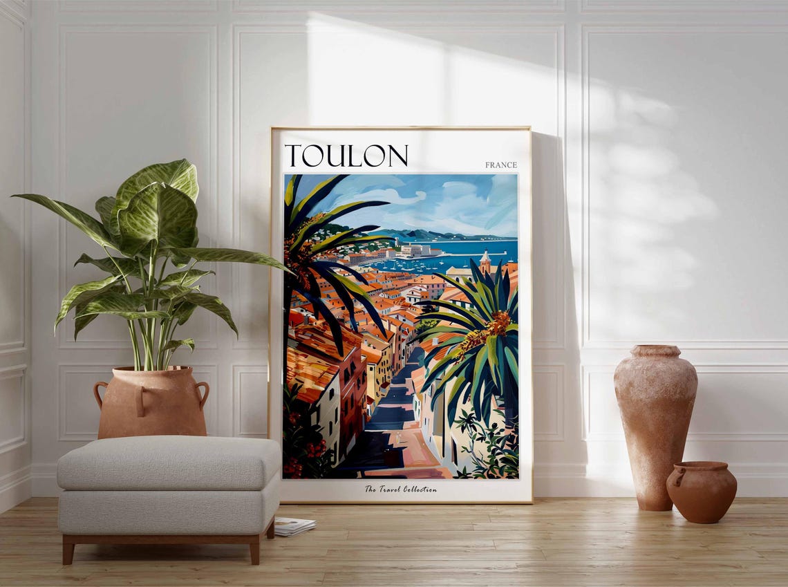 Toulon Poster France Travel Print French Decor Europe Travel Poster European Wall Art City Print Toulon Gift Toulon Travel Poster - Image 3