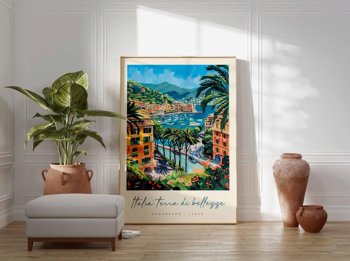 Portofino Poster Italian Travel Print Portofino Travel Art Portofino Wall Art Italy Art Italy Travel Decor Italian Travel Gift - Image 3