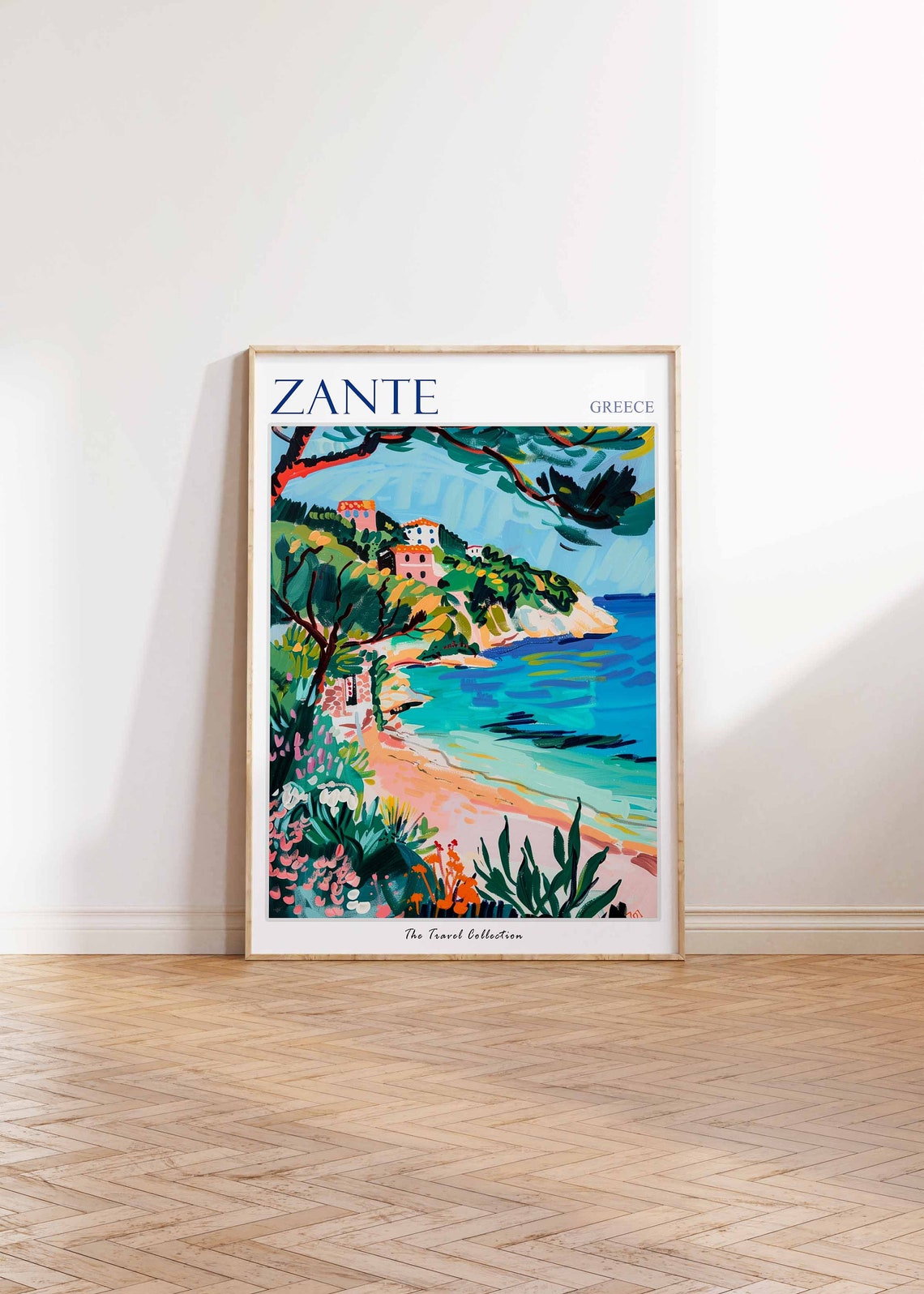 Zante Greece Ionian Coast Cliff Pine Trees Seaside Art Poster - Image 2