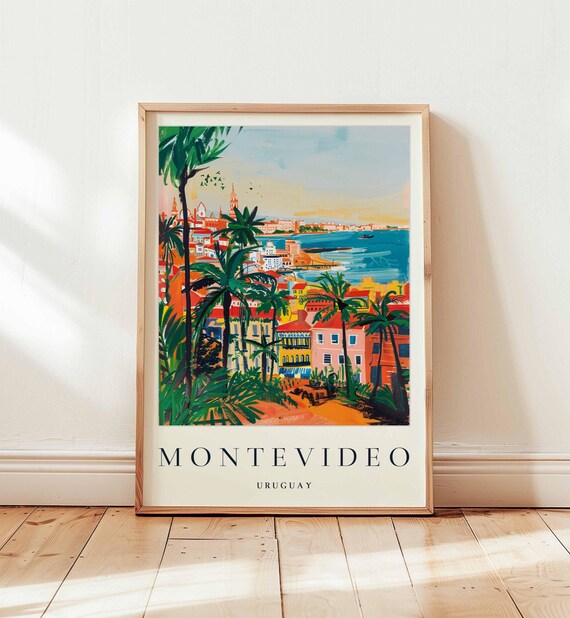 Montevideo Poster Uruguay Travel Print South America Wall Art Coastal City Decor Montevideotravel Gift River Plate