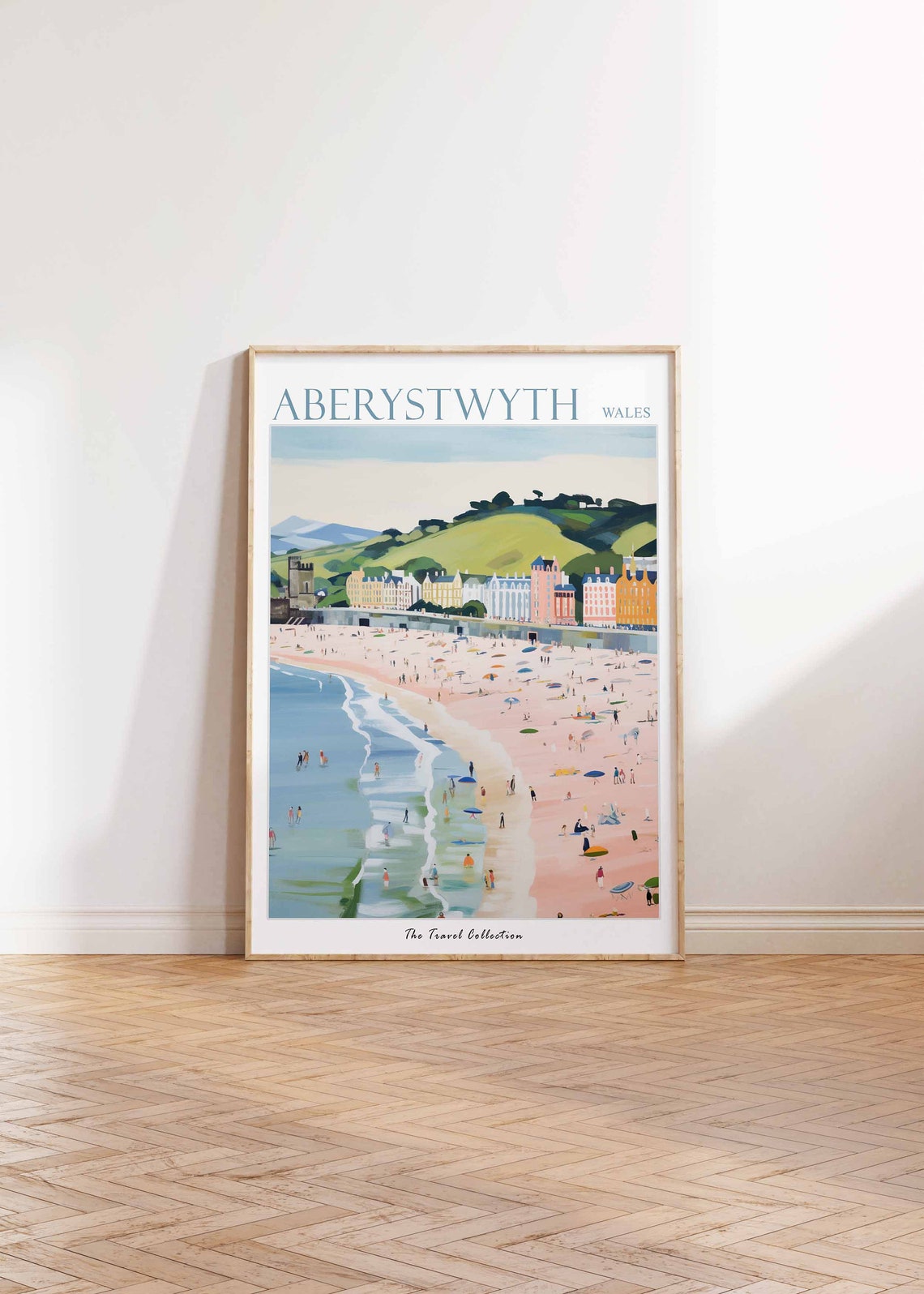 Aberystwyth Wales Beach Promenade Seaside Painting Travel Poster - Image 3