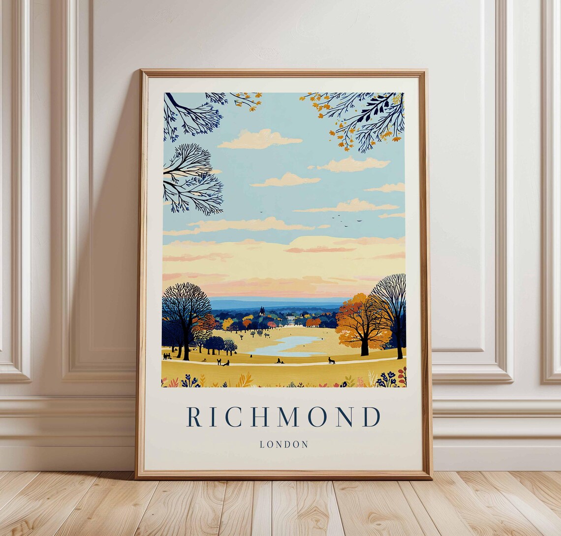 Richmond Park Poster London Travel Print British Nature Art