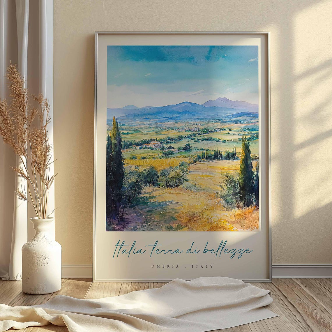 Umbria Poster Italian Travel Print Umbria Travel Art Umbria Wall Art Italy Art Italy Travel Decor Italian Travel Gift - Image 2