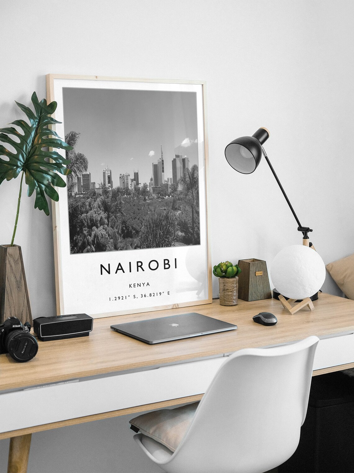 Nairobi Travel Poster, Kenya Black and White Art Print - Image 3