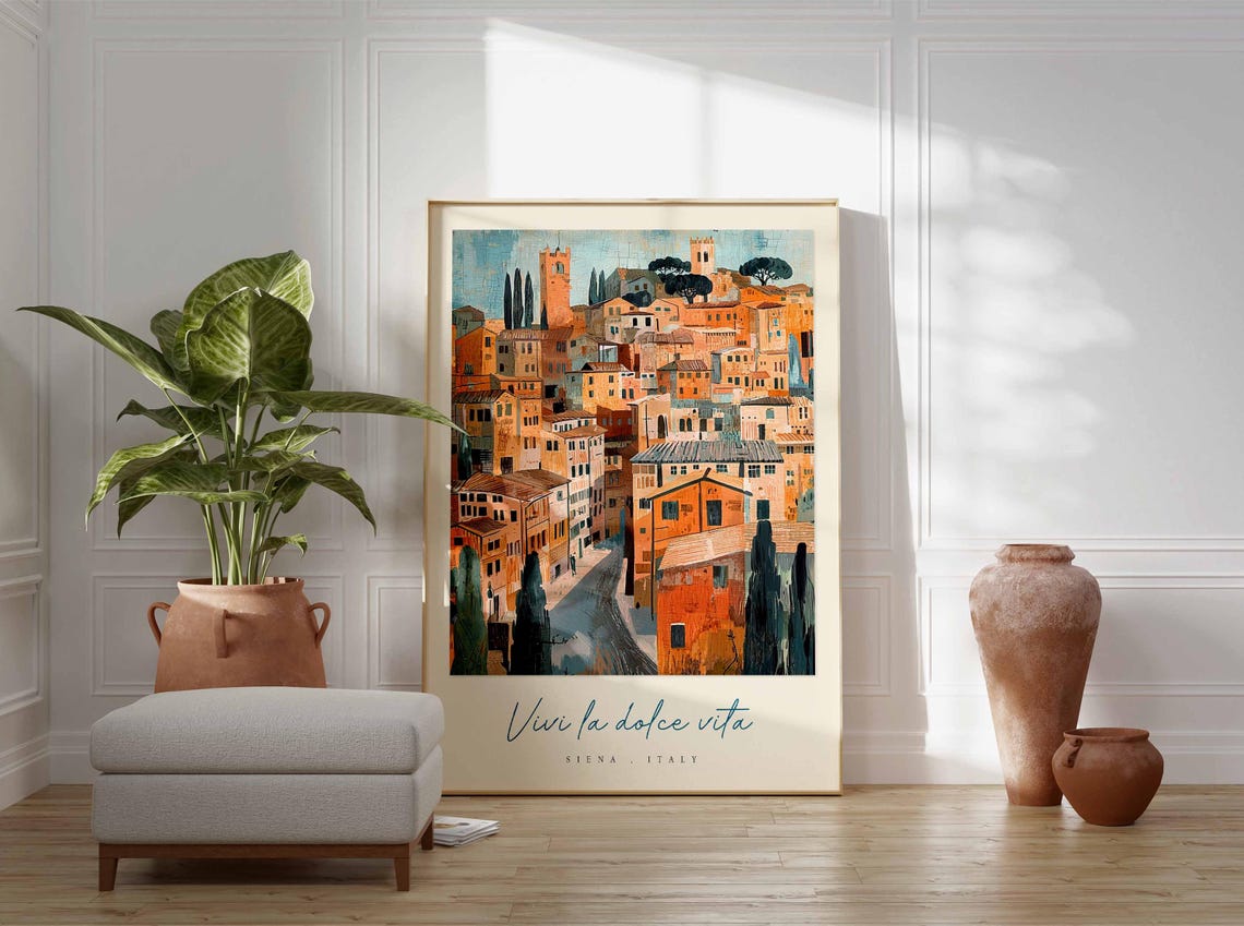 Siena Poster Italian Travel Print Siena Travel Art Siena Wall Art Italy Art Italy Travel Decor Italian Travel Gift - Image 3