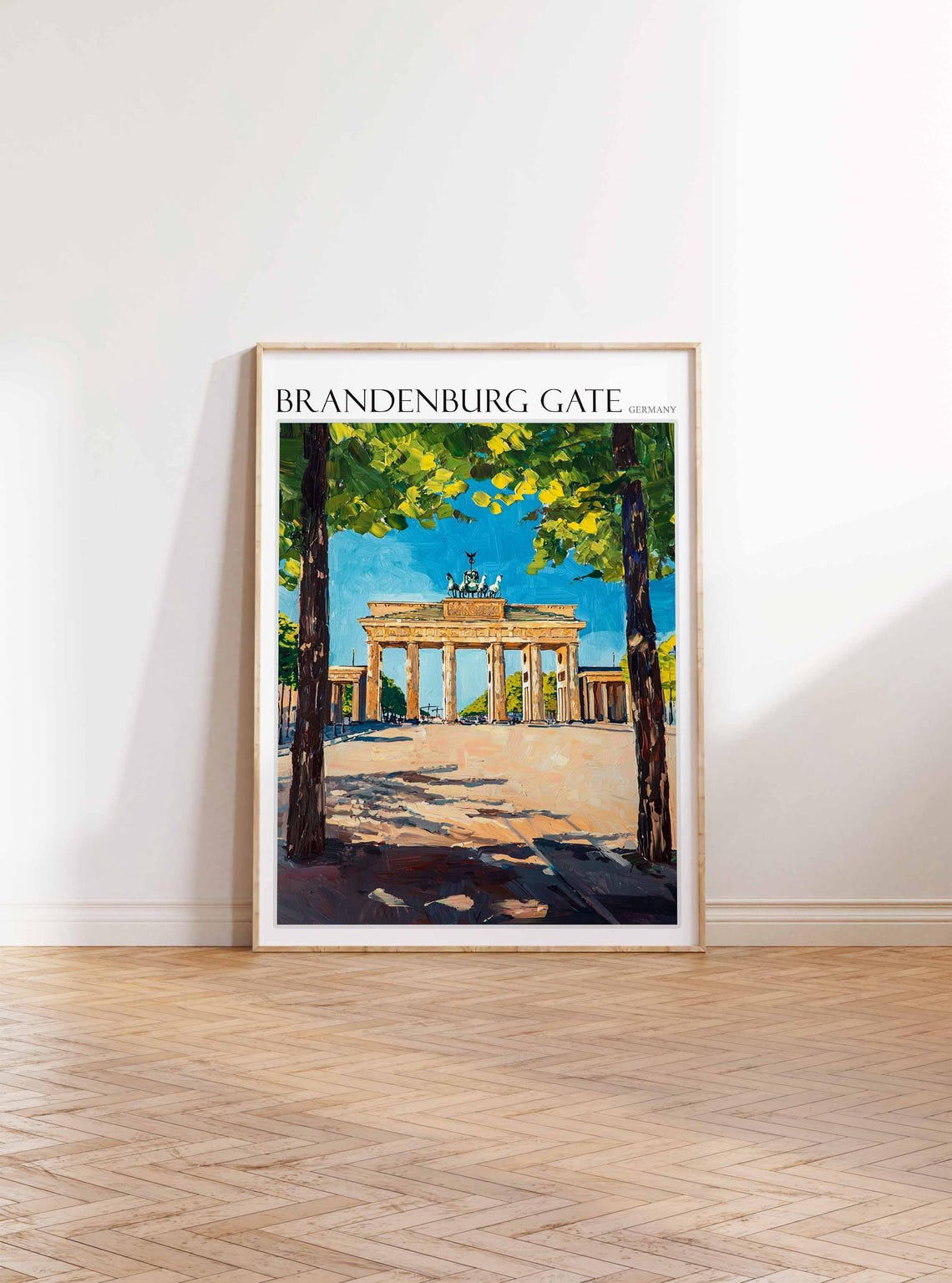 Brandenburg Gate Summer Trees Framed Sunny Impressionist Poster - Image 3