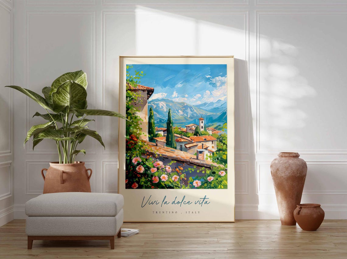 Trentino Poster Italian Travel Print Trentino Travel Art Trentino Wall Art Italy Art Italy Travel Decor Italian Travel Gift - Image 3