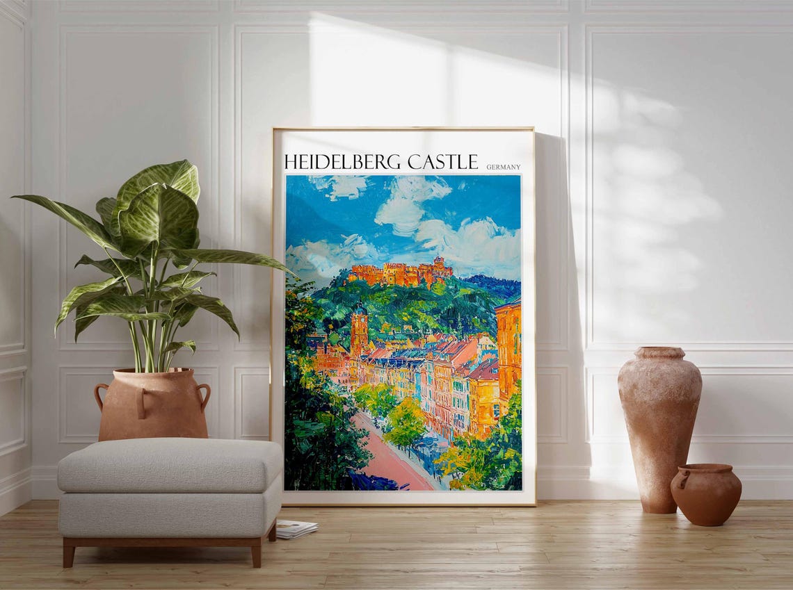 Heidelberg Castle Poster Heidelberg Castle Travel Print German Travel Poster German City Art City Print Travel Poster Travel Wall Art - Image 2