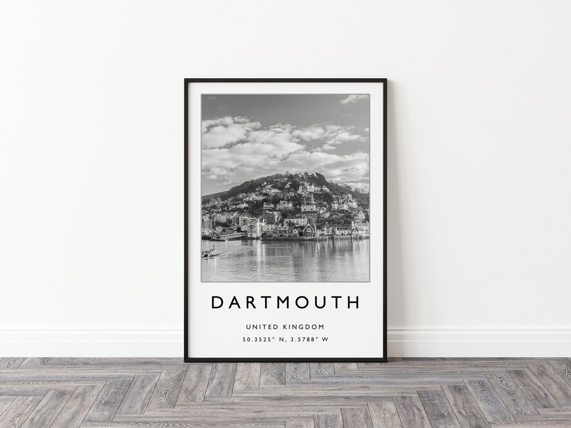 Dartmouth Travel Print Dartmouth England Travel Poster Uk Coast Travel Print Travel Art Travel Poster Black And White Gift A2a3a4 - Image 2