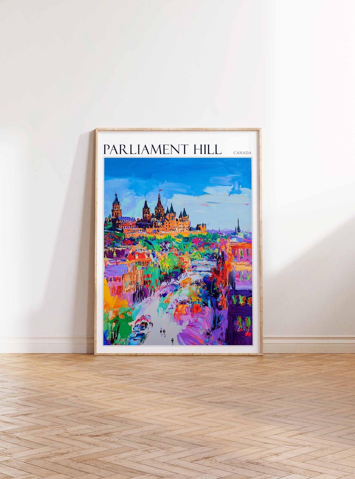 Parliament Hill Canada Vivid Abstract Multicolor Street Art Poster - Image 2