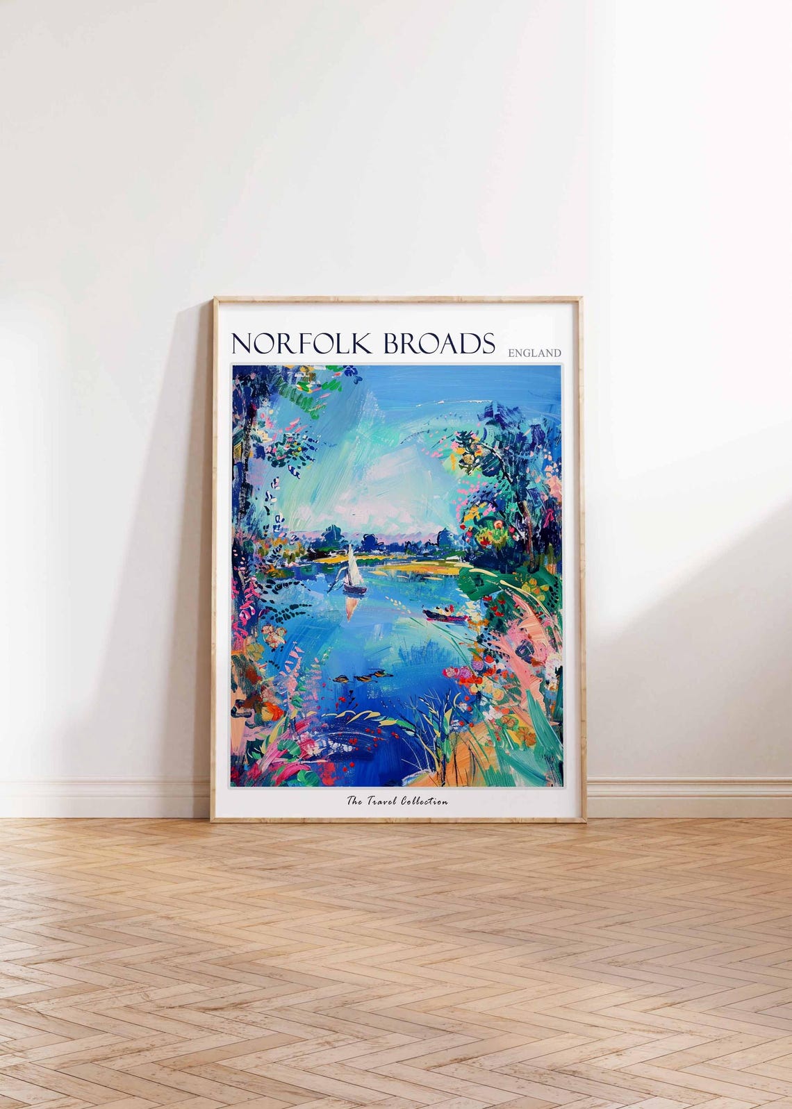 Norfolk Broads Poster England Travel Poster Countryside Poster English Countryside Norfolk Broads Travel Print Countryside Travel Print - Image 2