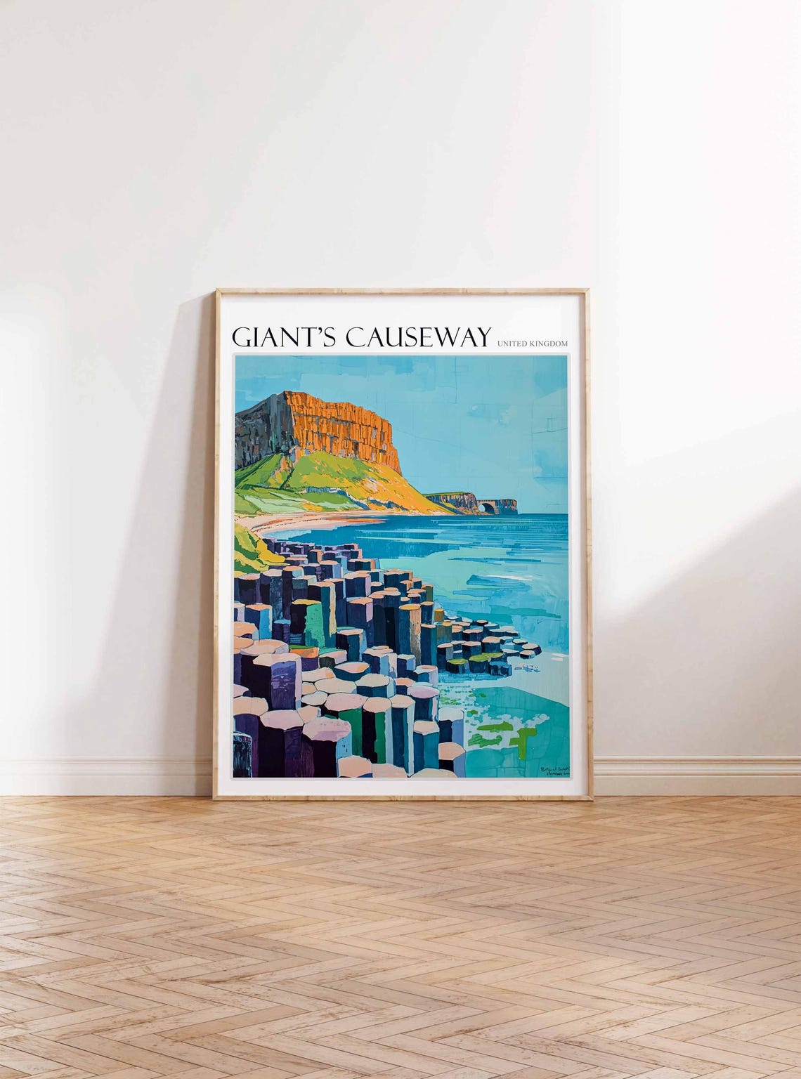 Giants Causeway Tall Orange Basalt Columns Cliff Scenic Poster - Image 3