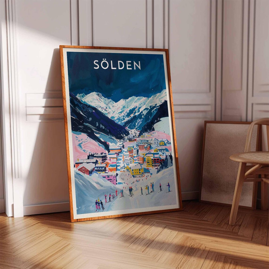 Sölden Twilight Village Glowing in Pink and Golden Light Poster - Image 3