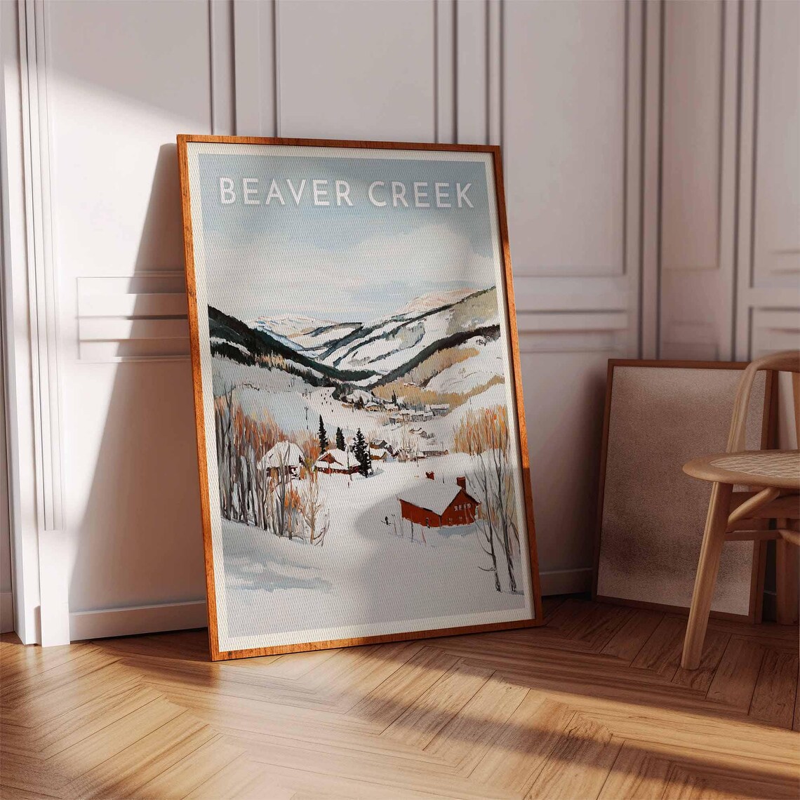 Beaver Creek Colorado Minimalist Winter Landscape Poster in Soft Tones - Image 2