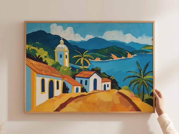 Brazil Poster South America Travel Print Brazilian Wall Art Latin Decor Landscape Tropical