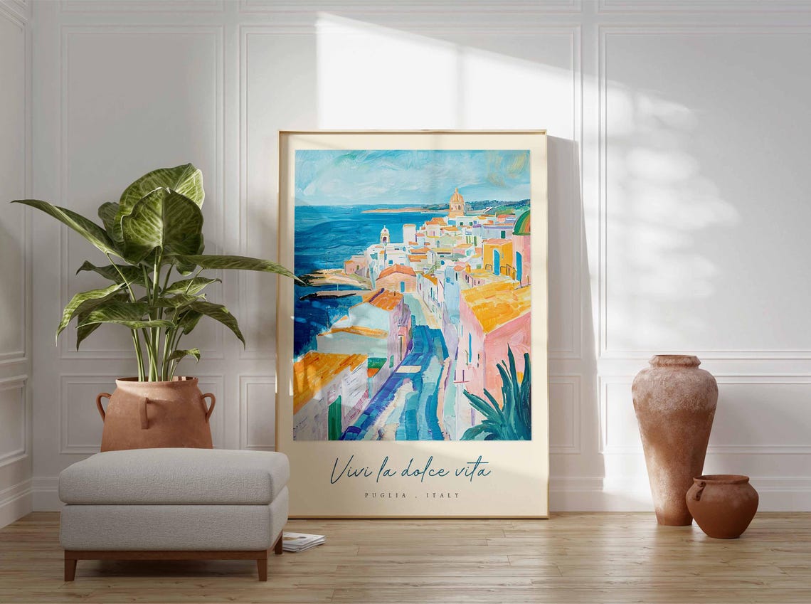 Puglia Poster Italian Travel Print Puglia Travel Art Puglia Wall Art Italy Art Italy Travel Decor Italian Travel Gift - Image 3