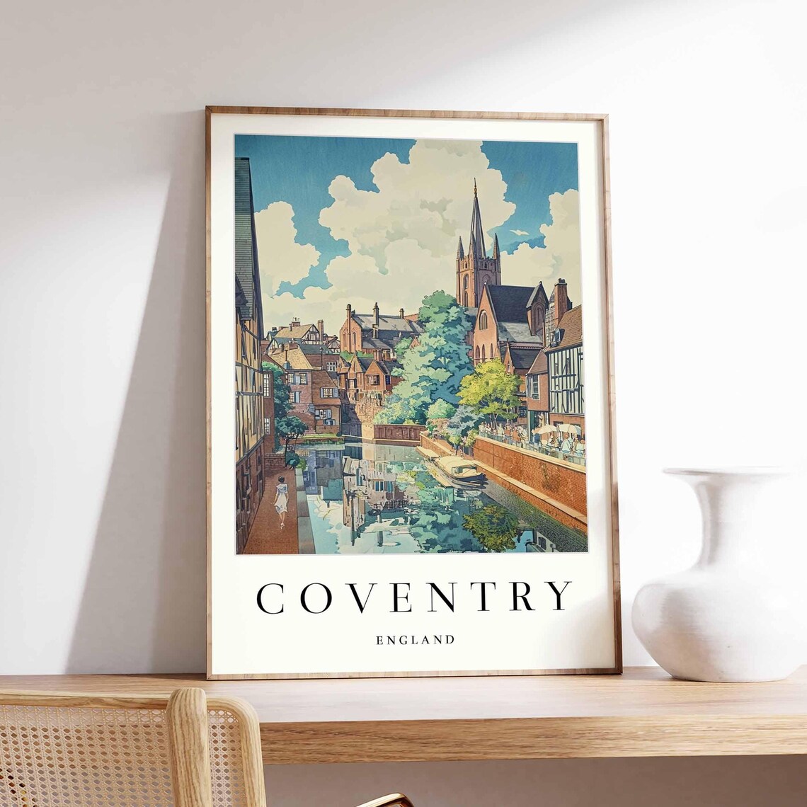 Coventry Cathedral UK Cityscape Travel Poster
