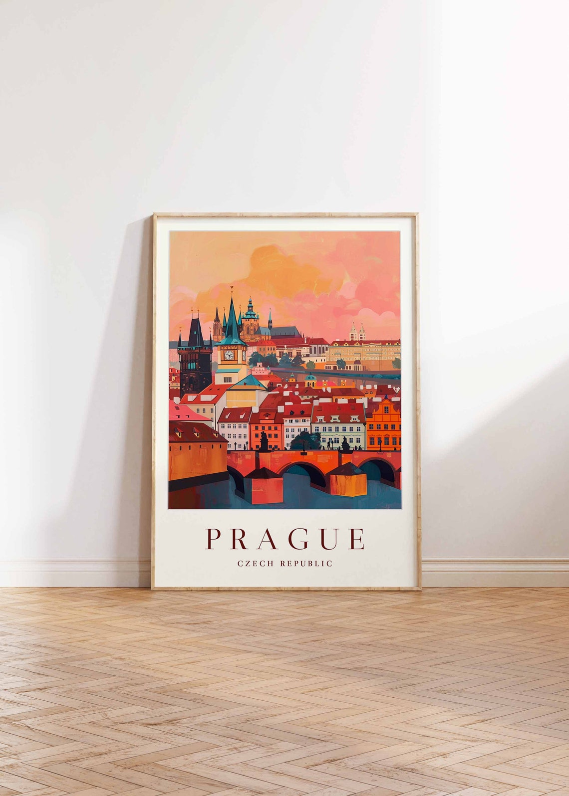 Prague Poster Prague Travel Print Czech Republic Wall Art Europe Travel Print European Decor City Print Prague Travel Poster - Image 2
