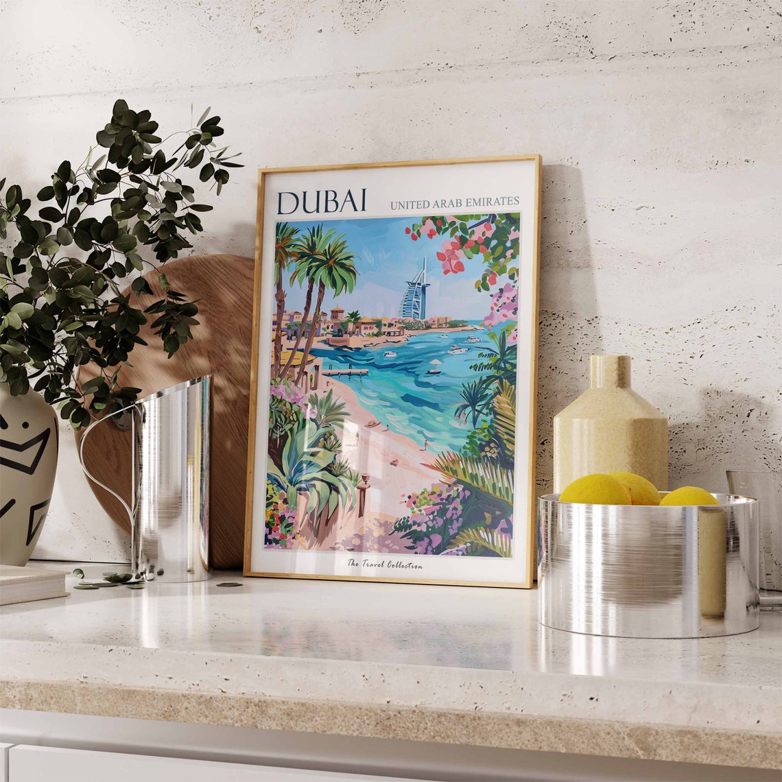 Dubai Sail Tower Beach Palms United Arab Emirates Travel Poster - Image 3