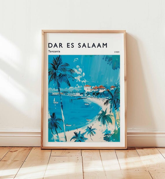 Dar Es Salaam Poster Tanzania Travel Print East Africa Wall Art