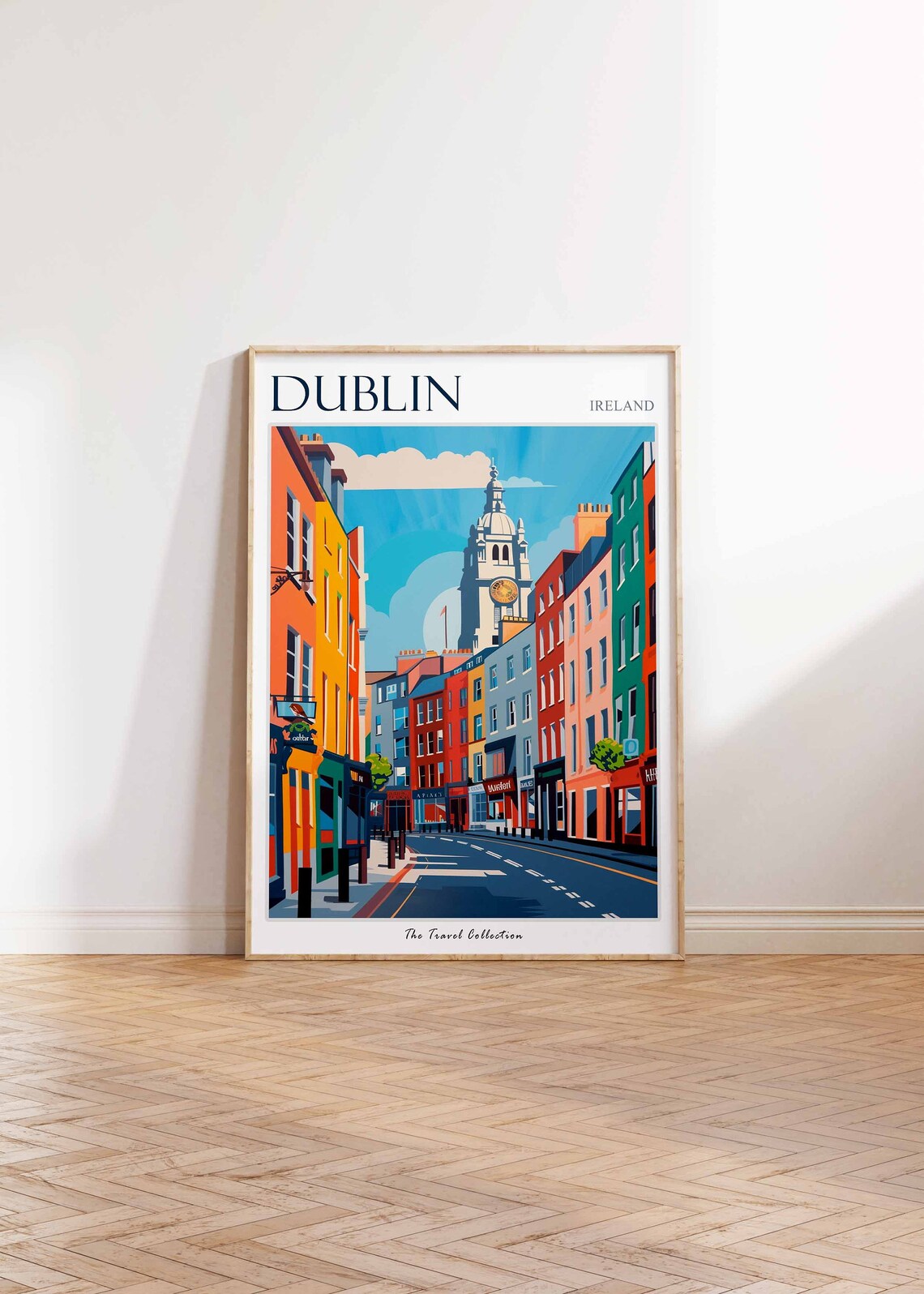 Dublin Ireland Colorful Historic Street City Travel Art Poster - Image 2