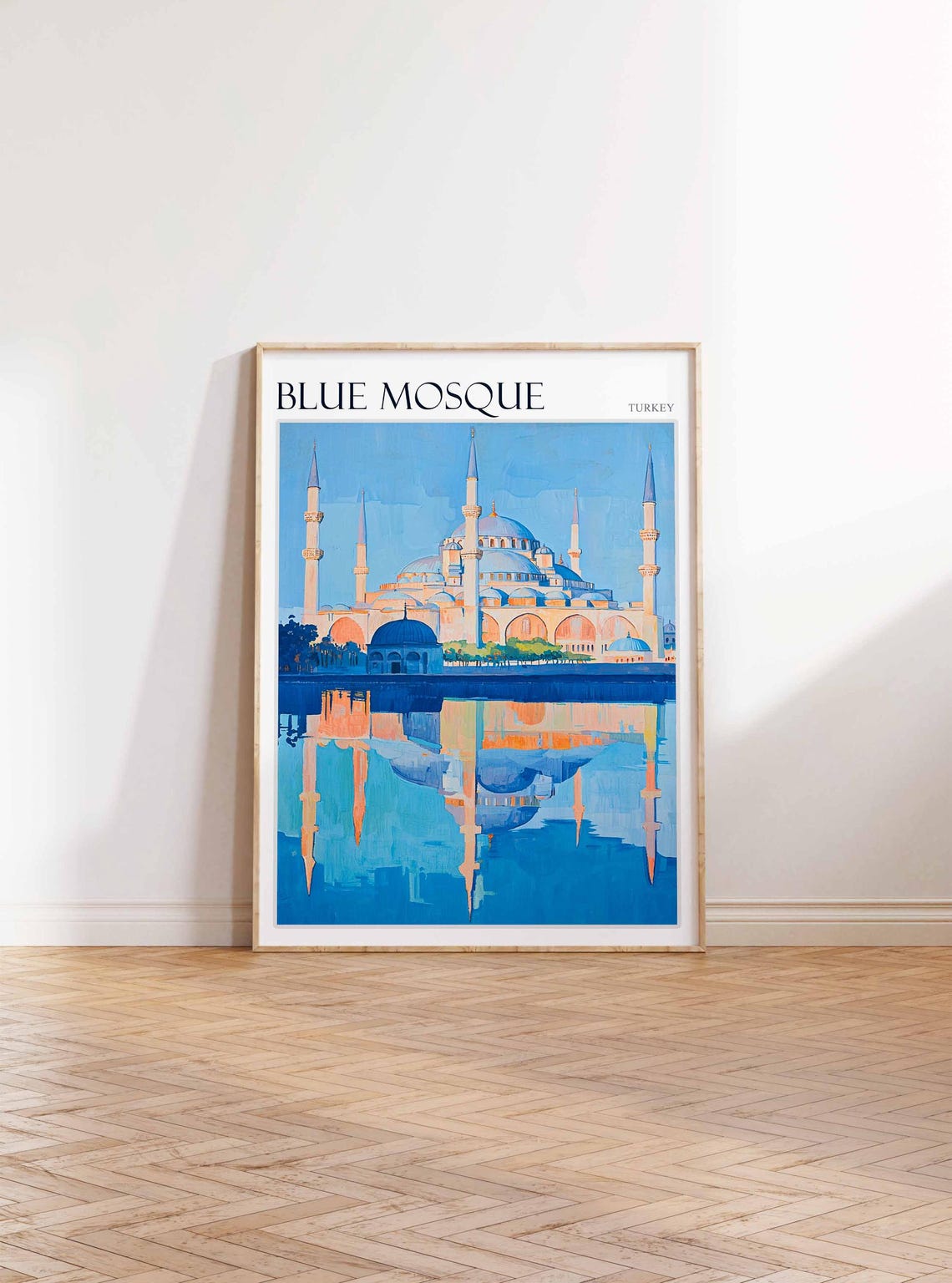 Blue Mosque Istanbul Sunset Reflection Water Minimalist Poster - Image 3