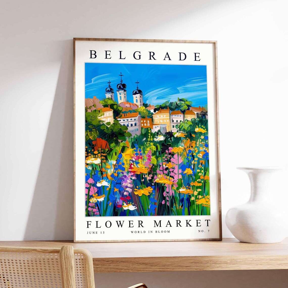 Belgrade Flower Market World In Bloom Wildflower Garden Art Poster