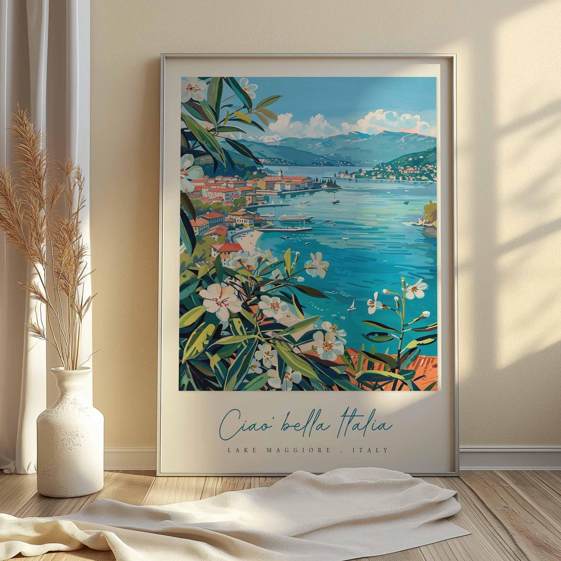 Lake Maggiore Poster Italian Travel Print Lake Maggiore Travel Art Lake Maggiore Wall Art Italy Art Italy Travel Decor Travel Gift - Image 2
