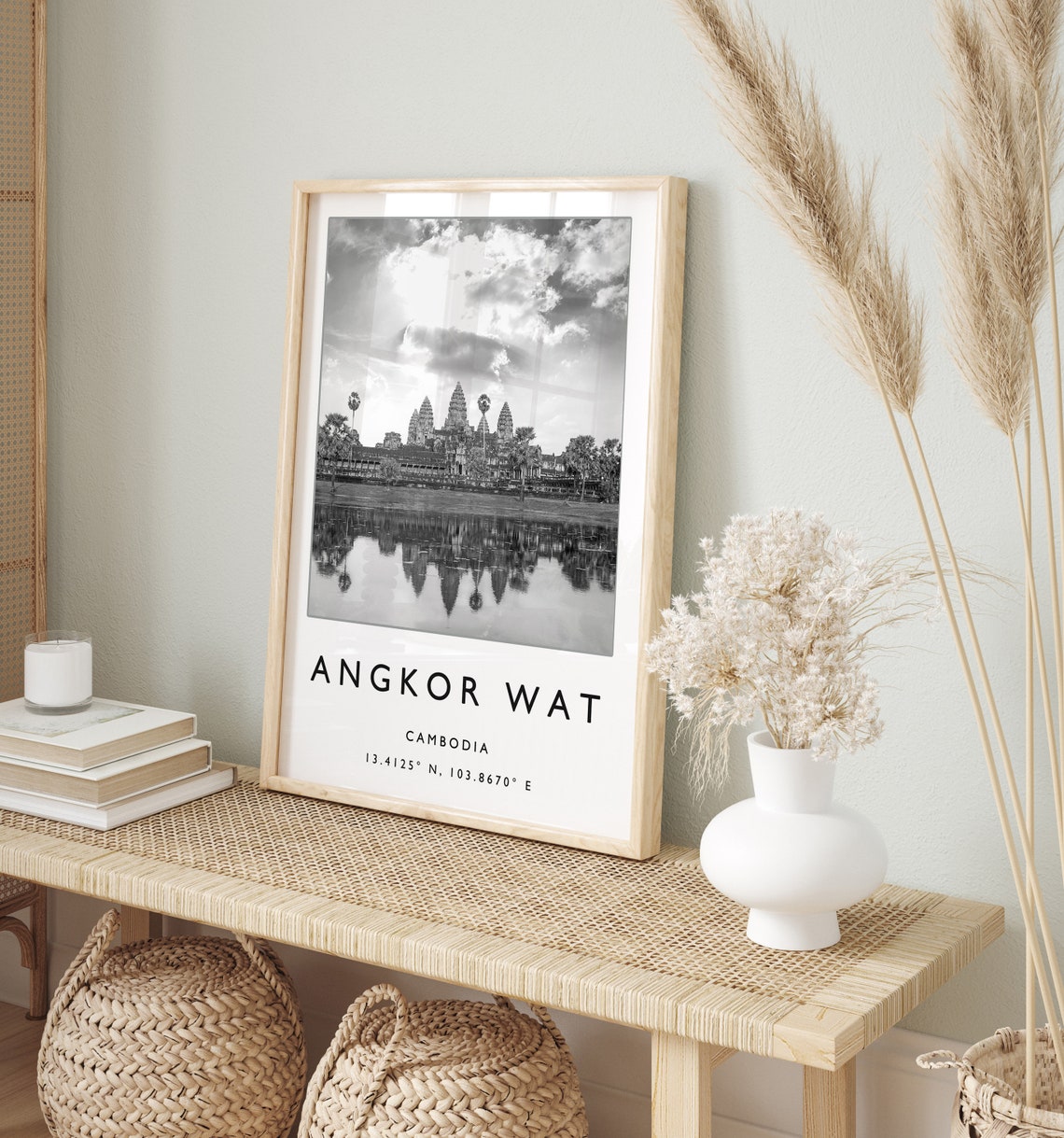 Angkor Wat Travel Print Angkor Wat Travel Poster Cambodia Travel Print Black And White Travel Poster Travel Art Travel Gift - Image 2