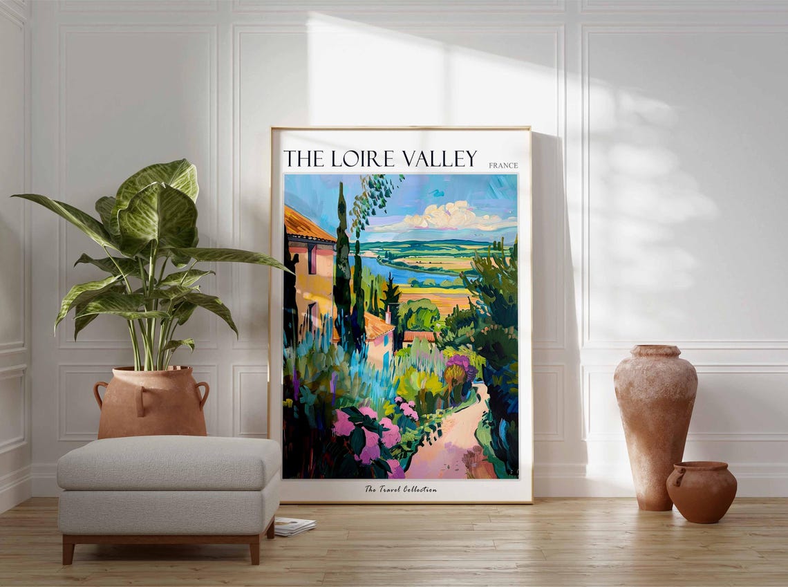 The Loire Valley Poster France Travel Print French Decor Europe Travel Poster European Wall Art The Loire Valley Travel Poster - Image 3