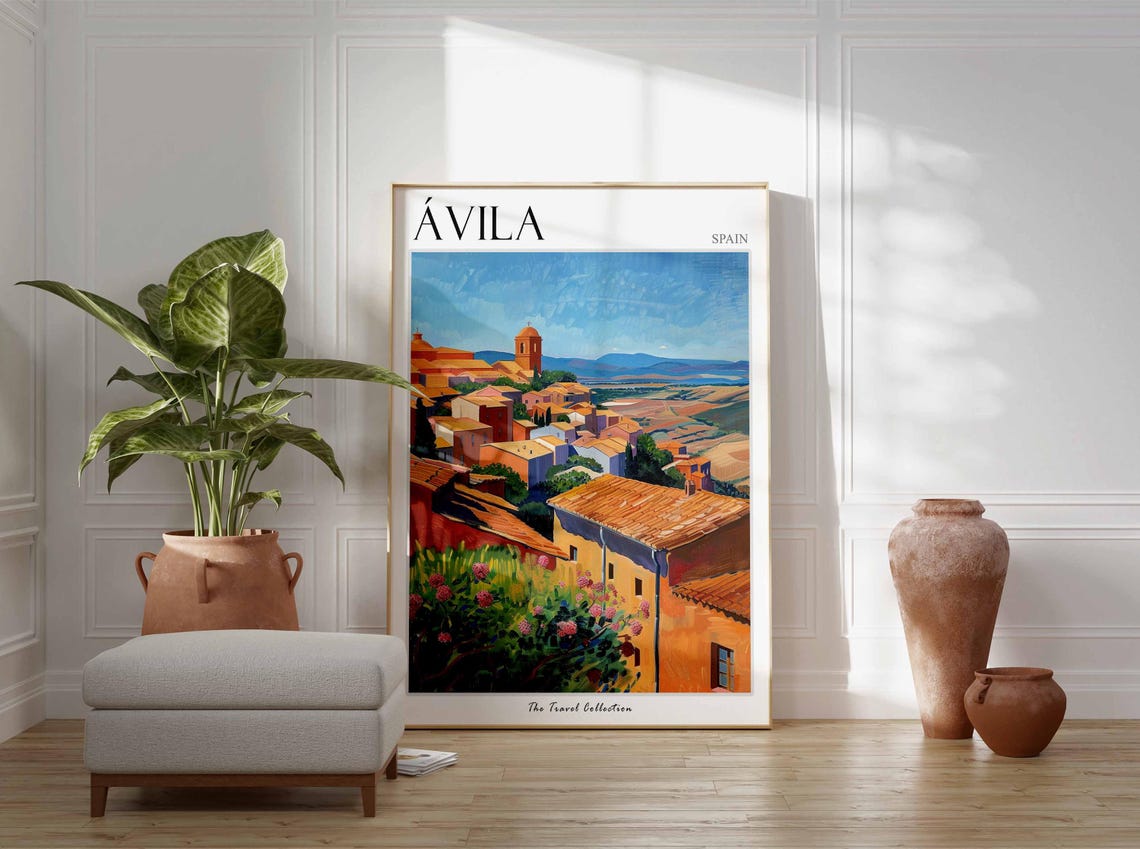 Avila Poster Spain Travel Print Spanish Decor Europe Travel Poster European Wall Art City Print Avila Gift Avila Travel Poster - Image 3