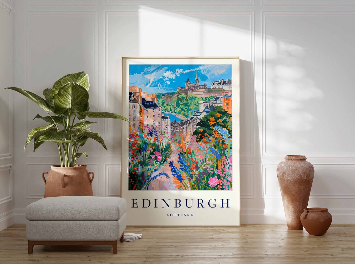 Edinburgh Travel Poster, Scotland City Art Print - Image 3