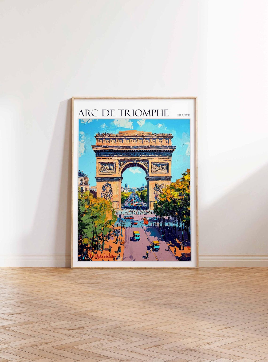 Arc de Triomphe Paris Through Grand Arch Avenue View Art Poster - Image 3