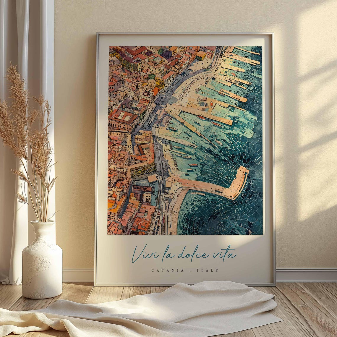 Catania Poster Catania Travel Print Catania Travel Art Catania Wall Art Italy Art Italy Travel Decor Italian Travel Gift - Image 2