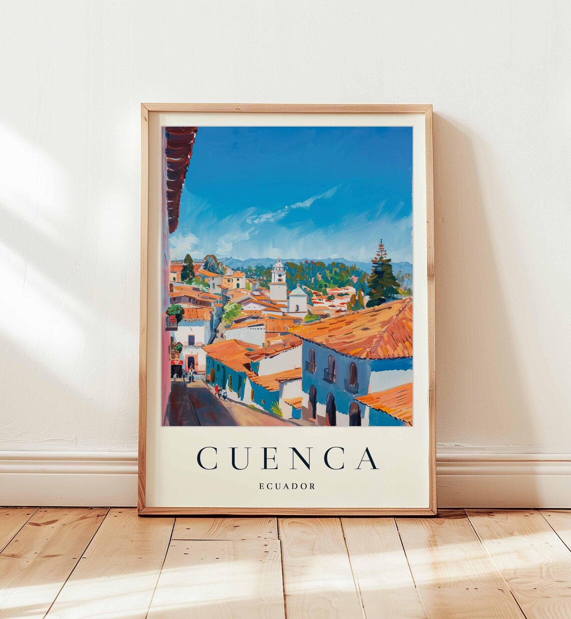 Cuenca Ecuador Travel Poster, Andean Colonial City
