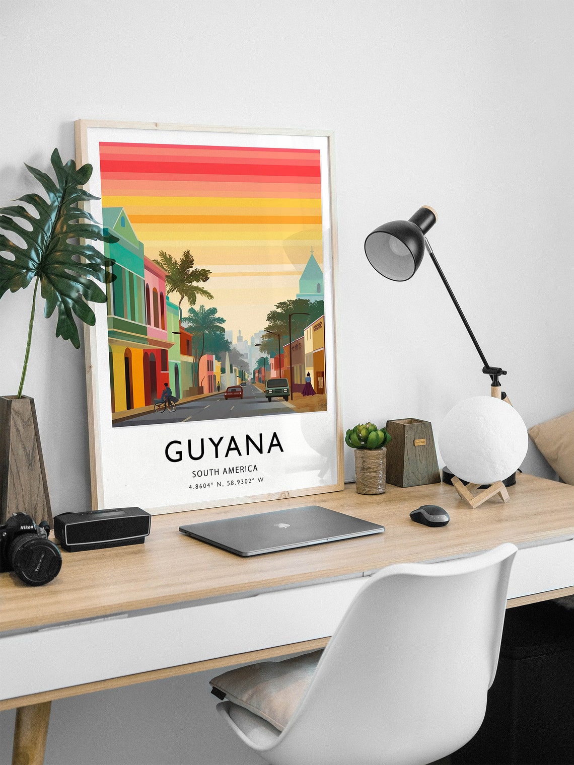 Guyana Travel Poster Caribbean Travel Print Guyana Travel Art Travel Poster Colourful Travel Art Cultural Decor Travel Gift - Image 2