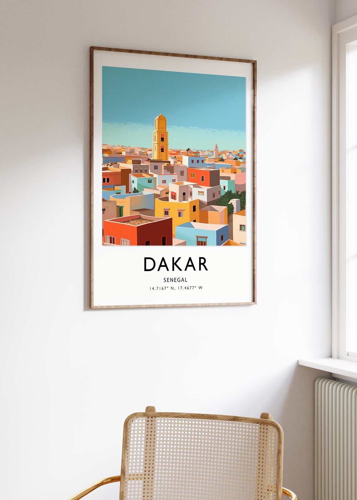 Dakar Senegal Colorful Cityscape West Africa Travel Art Poster - Image 3
