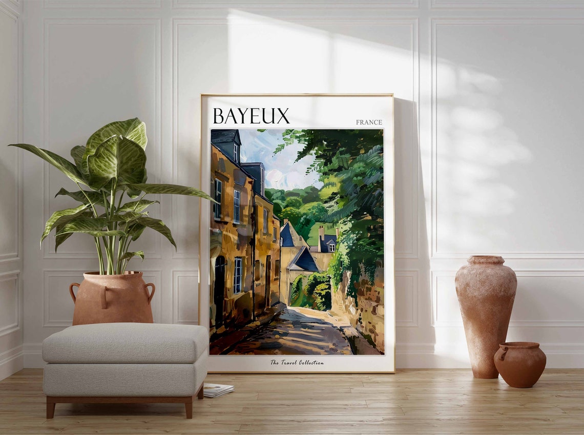 Bayeux Poster France Travel Print French Decor Europe Travel Poster Annecy Wall Art European Decor Bayeux Gift Bayeux Travel Poster - Image 3