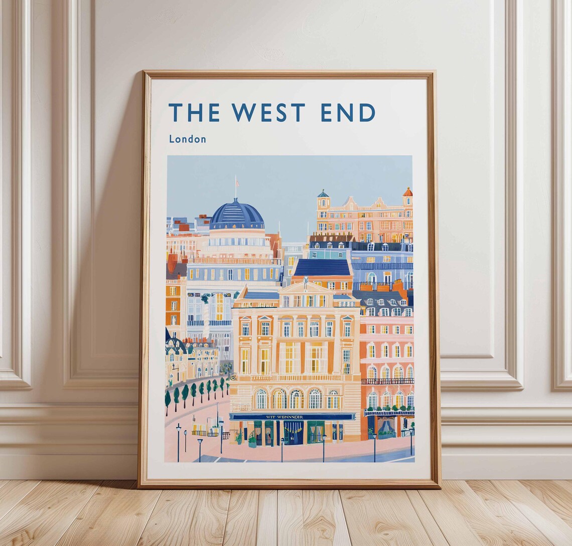 London West End Theatre District Historic Stage Travel Poster