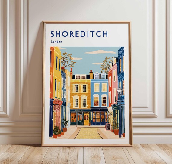 Shoreditch London Travel Poster Urban Street Art Print
