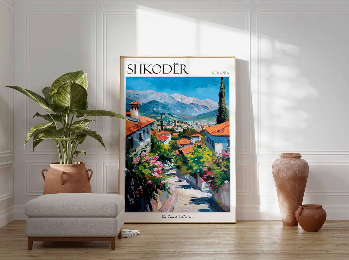 Shkodr Poster Albania Travel Print Albanian Decor Europe Travel Poster European Wall Art Shkodr Gift Shkodr Travel Poster - Image 2