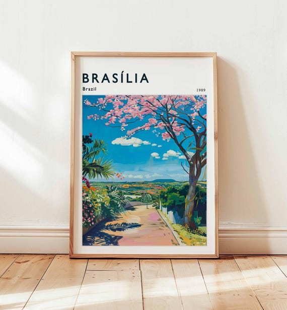 Brasilia Travel Poster Modernist Brazil Wall Art