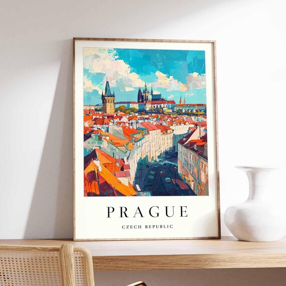 Prague Grand Old Town Street Prague Castle Wide Street View Poster