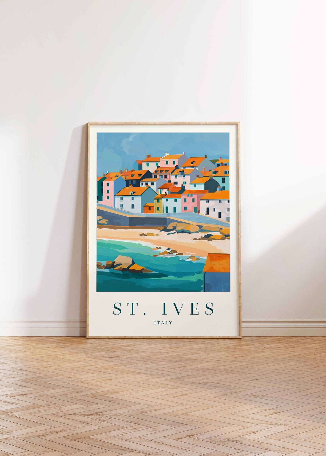 St Ives Poster St Ives Travel Print Italy Wall Art Italian Decor Tropical Decor Sea Print St Ives Gift St Ives Travel Poster - Image 2