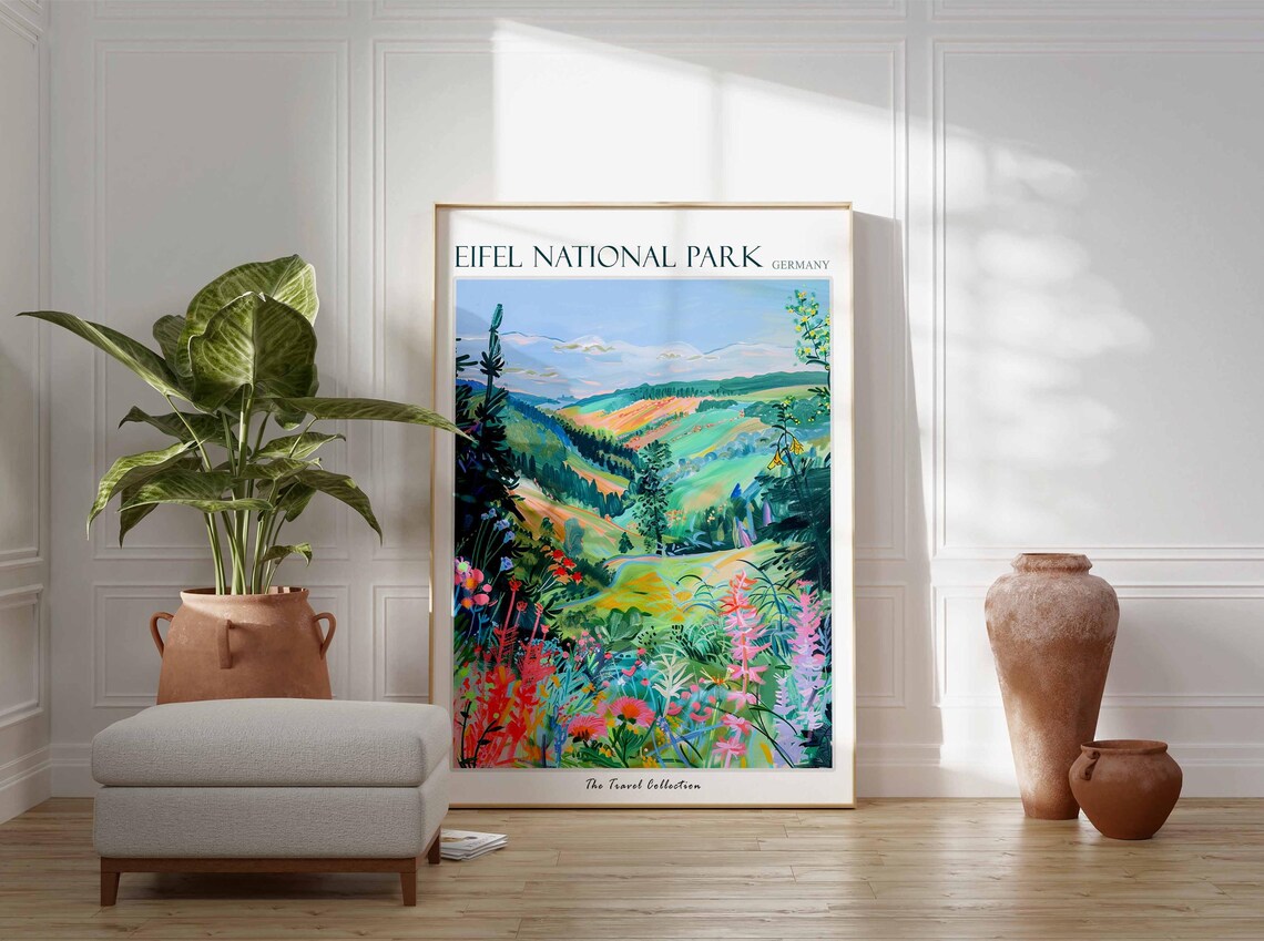 Eifel National Park Germany Colorful Hillside Wildflowers Poster - Image 2