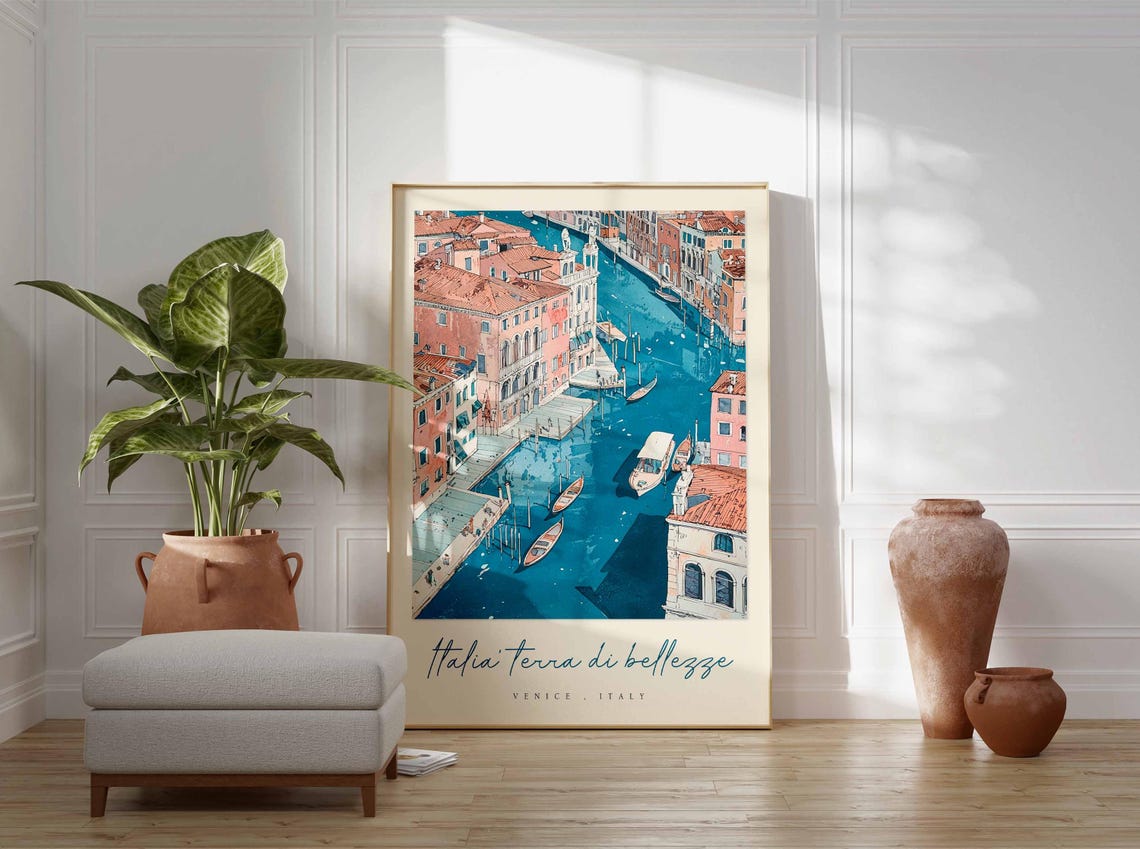 Venice Poster Italian Travel Print Venice Travel Art Venice Wall Art Italy Art Italy Travel Decor Italian Travel Gift - Image 3